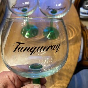 Tangueray Logo Copa goblets set of 3. Excellent condition. 7.75” tall